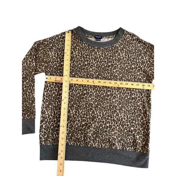 SPLENDID Women’s Leopard Print Pullover Sweatshirt Size S 95% Polyester 5% Elast - Picture 8 of 10